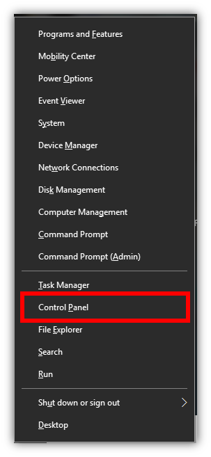 Windows 10 Power Menu - Control Panel.png