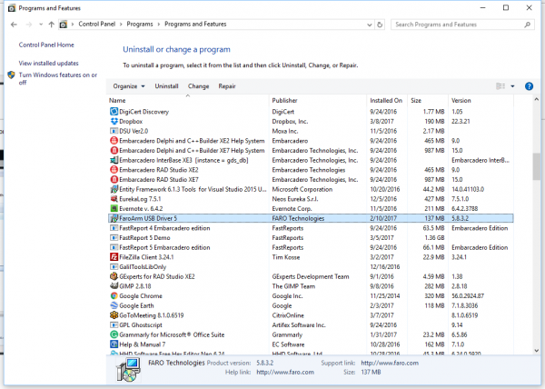 Windows7 uninstallorchange list farodriver.png